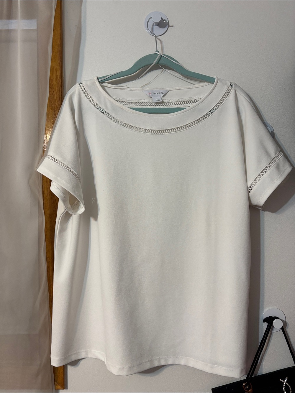 Liz Claiborne Short-Sleeve Embellished Crewneck Top